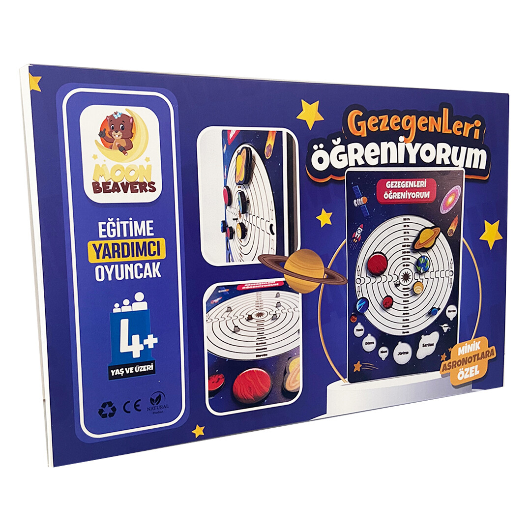 Ahşap Gezegenleri Öğreniyorum Puzzle - Gezegen Yapboz - Eğitici Oyuncak - 4 Yaş Ve Üzeri Eğitime Yardımcı Oyuncak