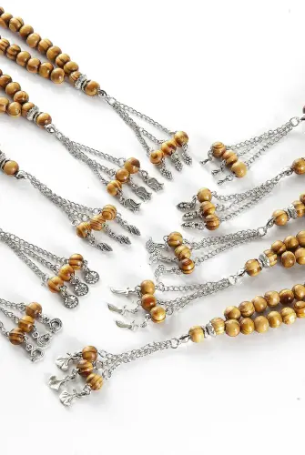 Ahşap Hac Umre Hediyelik Tesbih 99'lu - 6 mm (10 Adet) - 3