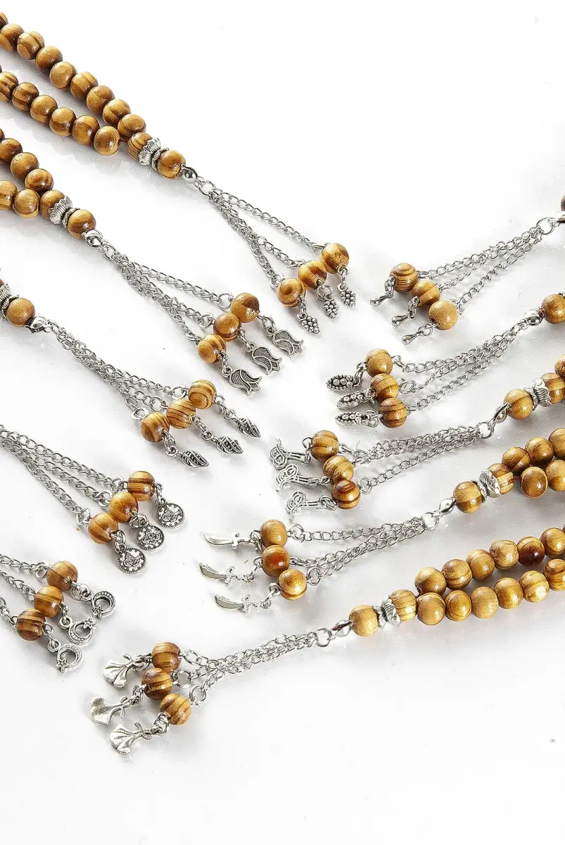 Ahşap Hac Umre Hediyelik Tesbih 99'lu - 6 mm (10 Adet) - 3