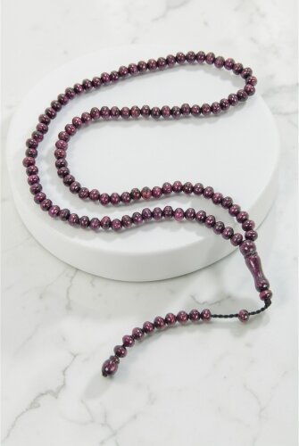 Mor Ahşap Tesbih – 100’lu Doğal Ahşap Zikir(Vird) Tesbihi Şık Tasarım - ihvanonline