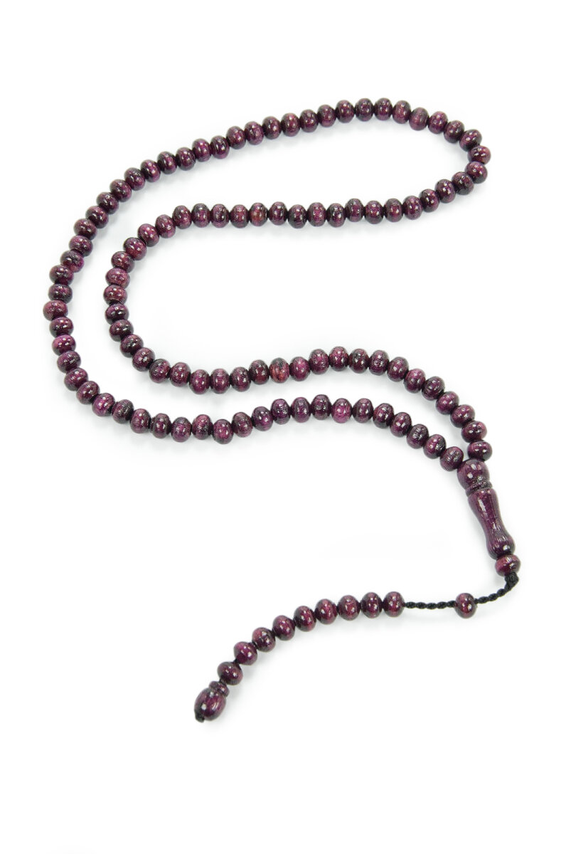 Mor Ahşap Tesbih – 100’lu Doğal Ahşap Zikir(Vird) Tesbihi Şık Tasarım - 2