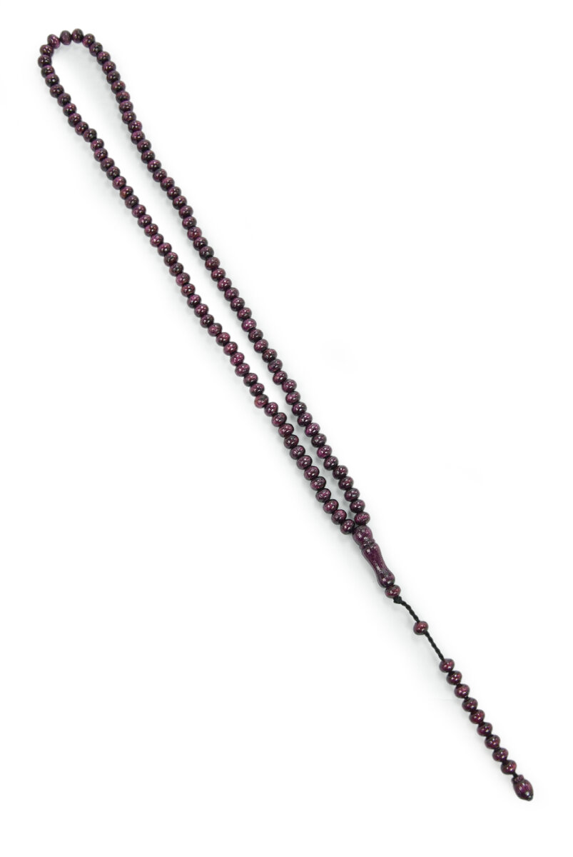 Mor Ahşap Tesbih – 100’lu Doğal Ahşap Zikir(Vird) Tesbihi Şık Tasarım - 3