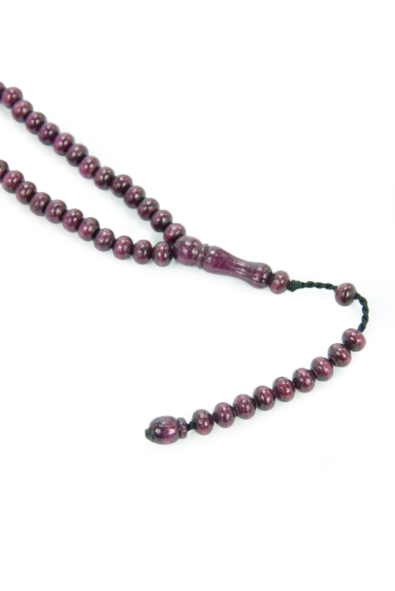 Mor Ahşap Tesbih – 100’lu Doğal Ahşap Zikir(Vird) Tesbihi Şık Tasarım - 4