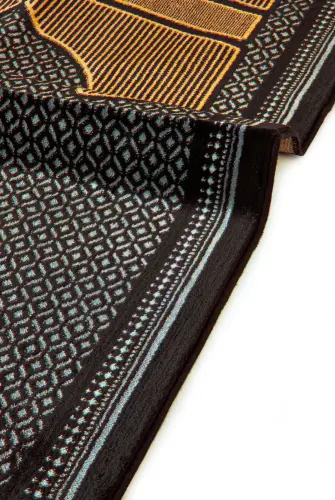 Albion Kabe Desenli Kadife Seccade Sarı - ihvanonline (1)