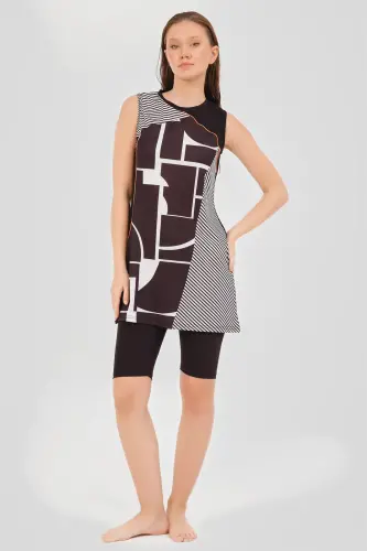 Alfasa 24803-24 Siyah Kolsuz Yarı Kapalı Havuz Mayo - 1