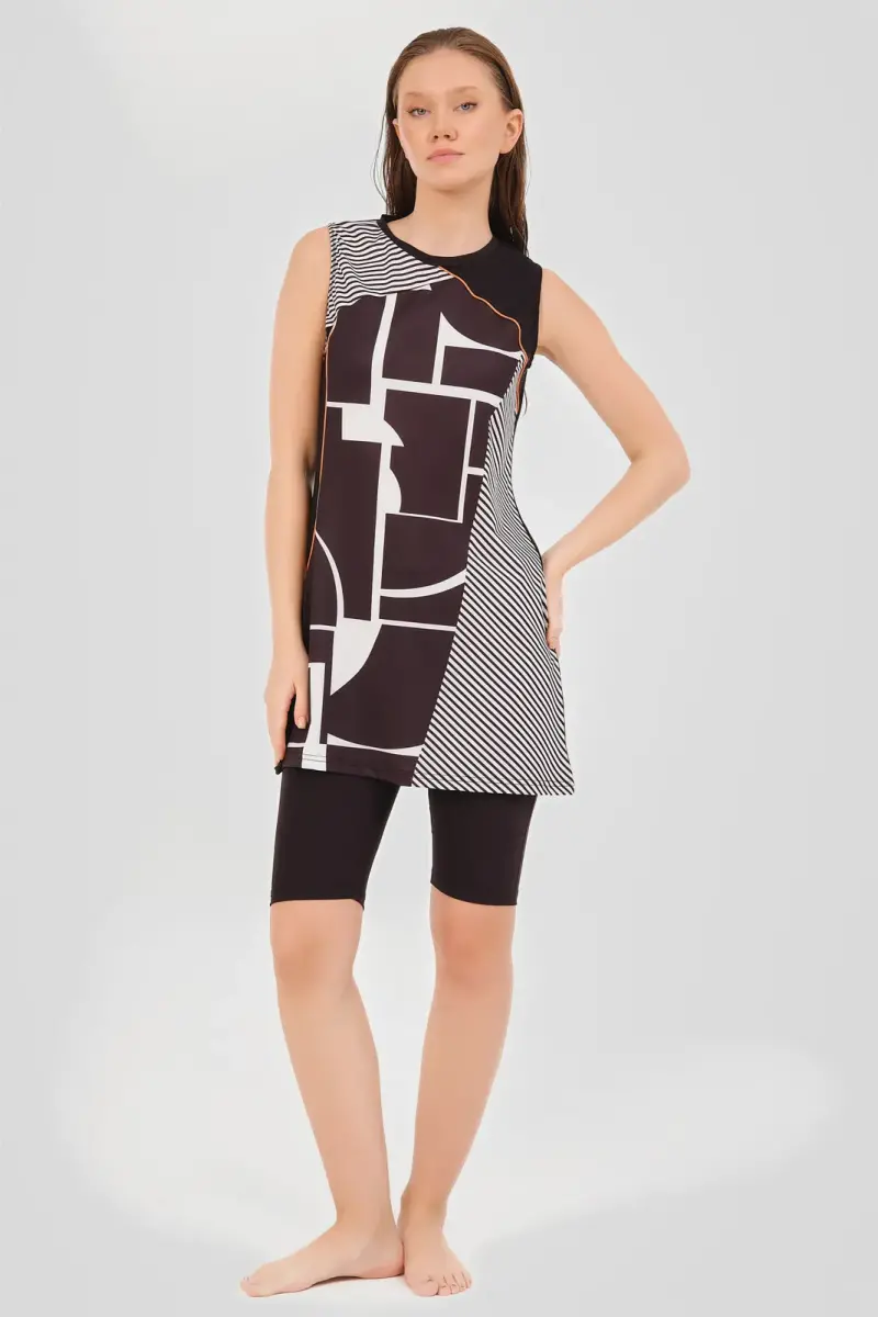 Alfasa 24803-24 Siyah Kolsuz Yarı Kapalı Havuz Mayo - 1