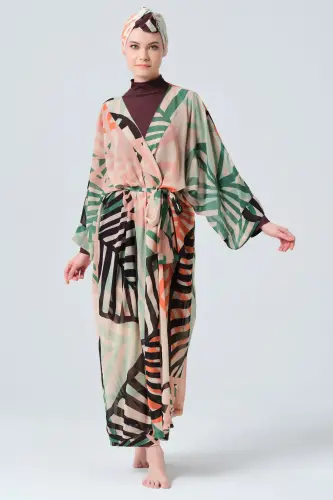 Alfasa 7039-23 Tarçın Tam Boy Tabiat Desenli Pareo - Alfasa (1)