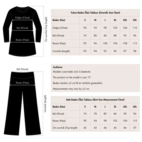 Alfasa Anvelop Etek Bağlamalı Tulum Yarı Kapalı Tesettür Mayo 26720-26 Siyah - 11