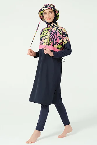 Alfasa Crop Görünümlü Tam Kapalı Tesettür Mayo 25315-26 - Lacivert - 1