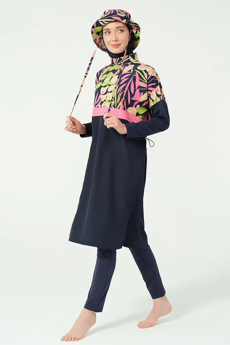 Alfasa Crop Görünümlü Tam Kapalı Tesettür Mayo 25315-26 - Lacivert - 1