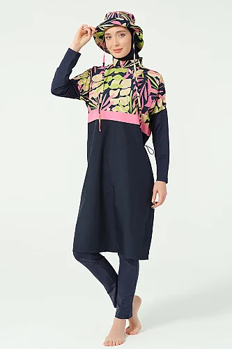 Alfasa Crop Görünümlü Tam Kapalı Tesettür Mayo 25315-26 - Lacivert - Alfasa (1)