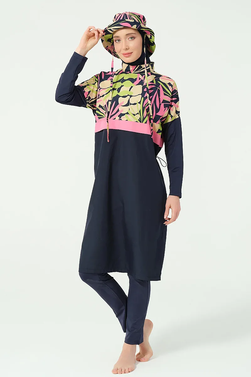 Alfasa Crop Görünümlü Tam Kapalı Tesettür Mayo 25315-26 - Lacivert - 2