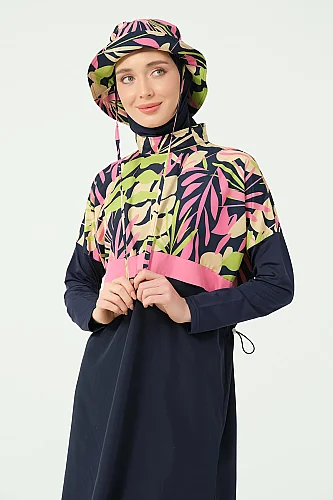 Alfasa Crop Görünümlü Tam Kapalı Tesettür Mayo 25315-26 - Lacivert - 3