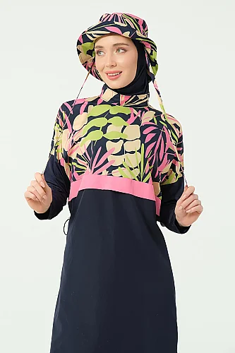 Alfasa Crop Görünümlü Tam Kapalı Tesettür Mayo 25315-26 - Lacivert - 4