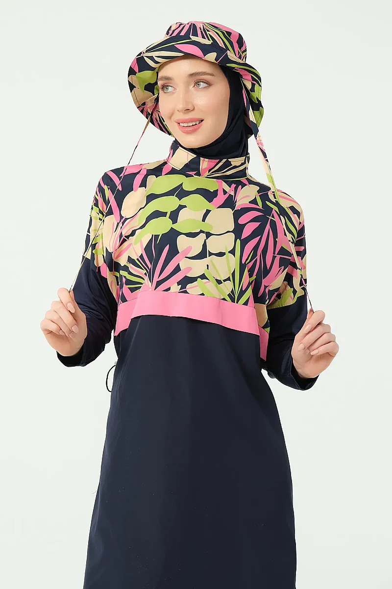 Alfasa Crop Görünümlü Tam Kapalı Tesettür Mayo 25315-26 - Lacivert - 4