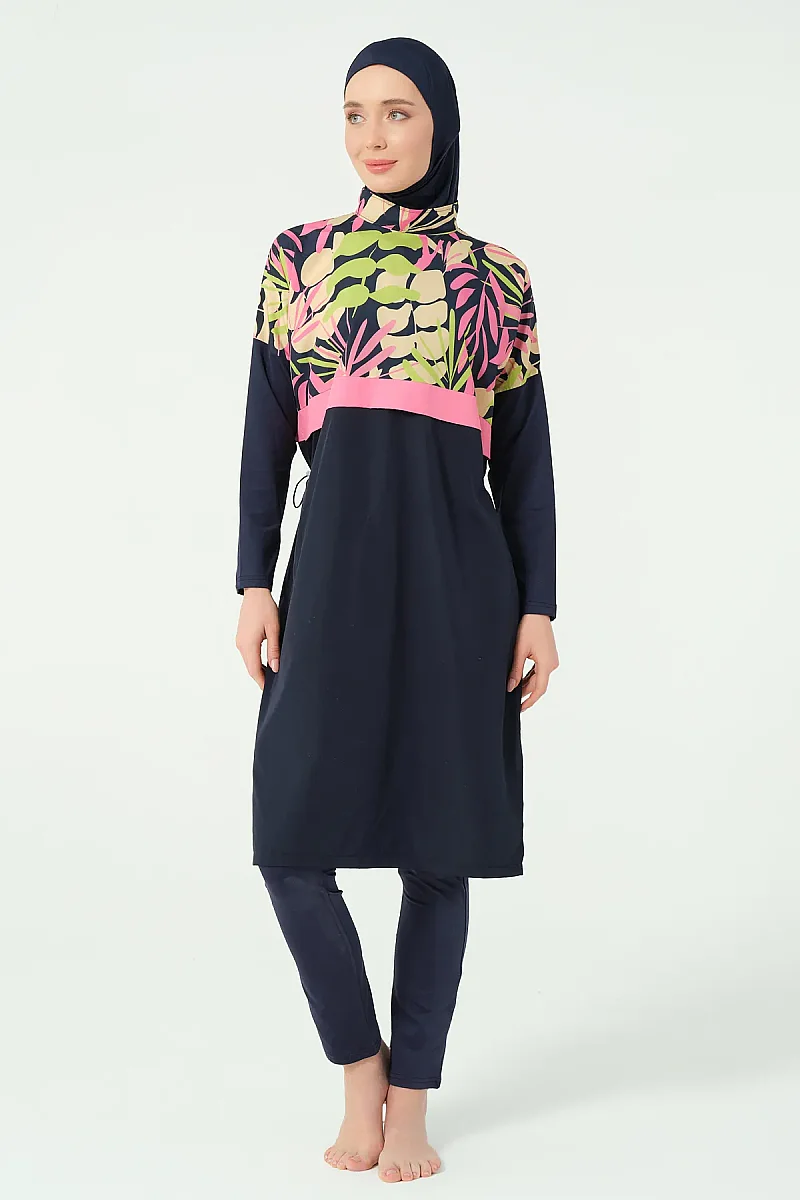 Alfasa Crop Görünümlü Tam Kapalı Tesettür Mayo 25315-26 - Lacivert - 5