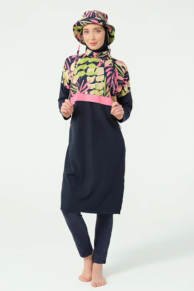 Alfasa Crop Görünümlü Tam Kapalı Tesettür Mayo 25315-26 - Lacivert - 9