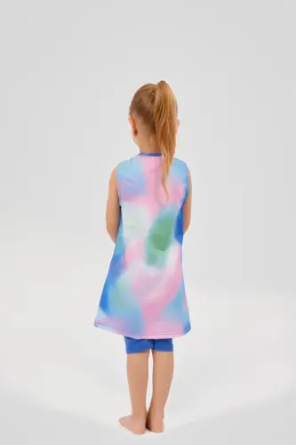 Alfasa Desenli Sıfır Kol Çocuk Mayo 24102-25 Çivit Mavisi - 3