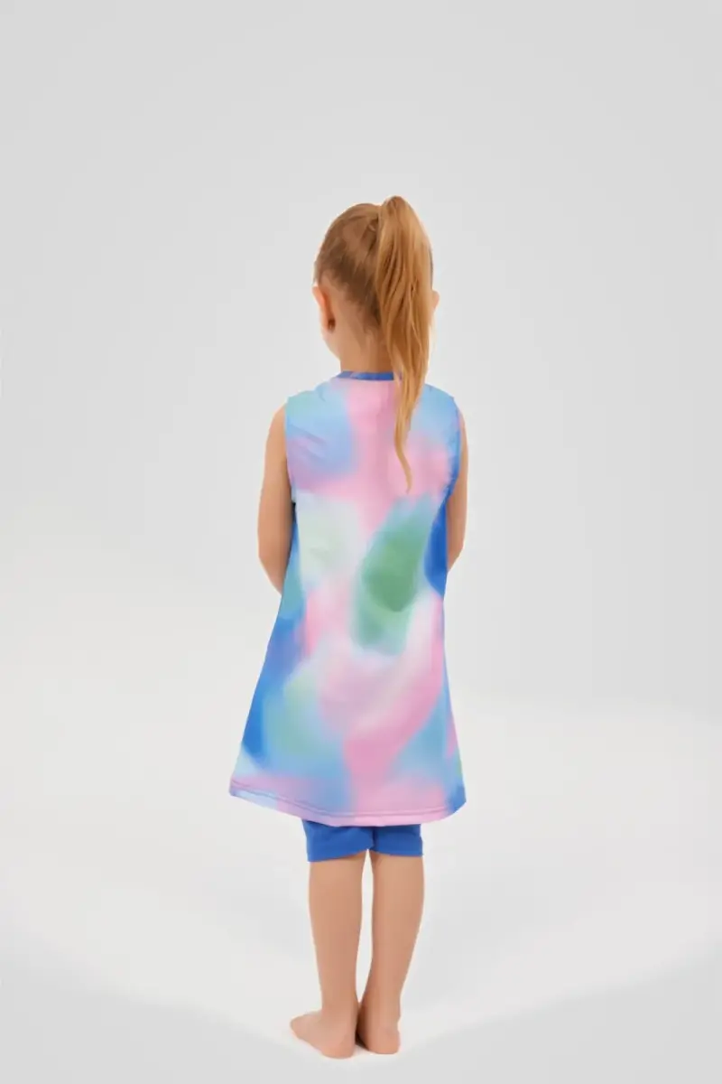 Alfasa Desenli Sıfır Kol Çocuk Mayo 24102-25 Çivit Mavisi - 3