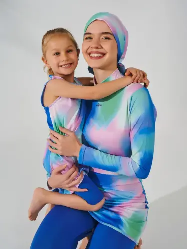 Alfasa Desenli Sıfır Kol Çocuk Mayo 24102-25 Çivit Mavisi - 4