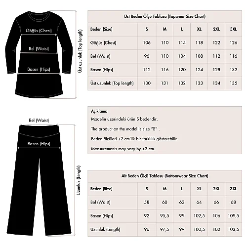 Alfasa Gold Desenli Uzun Kimono Detaylı Tesettür Mayo 25535-26 - Siyah - 8