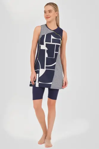 Alfasa Hızlı Kuruyan Sıfır Kol Yarı Kapalı Mayo Lacivert - 24803-25 - Alfasa (1)