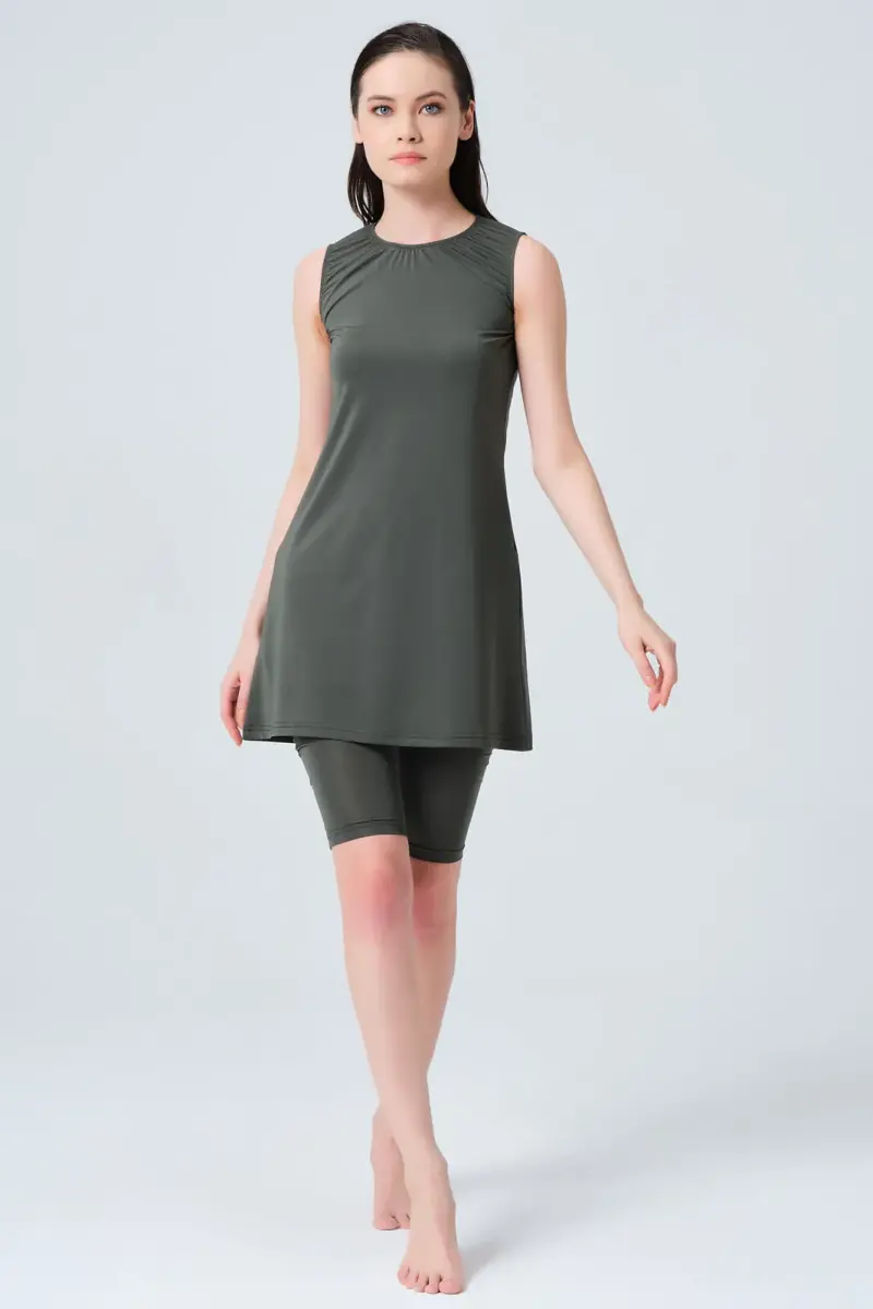 Alfasa Kolsuz Dizüstü Taytlı Yarı Kapalı Mayo 21800-23 Haki - 1