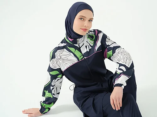 Alfasa Lian Kıl Biye Detaylı Tam Kapalı Tesettür Mayo 25289-26 - Lacivert - Alfasa (1)