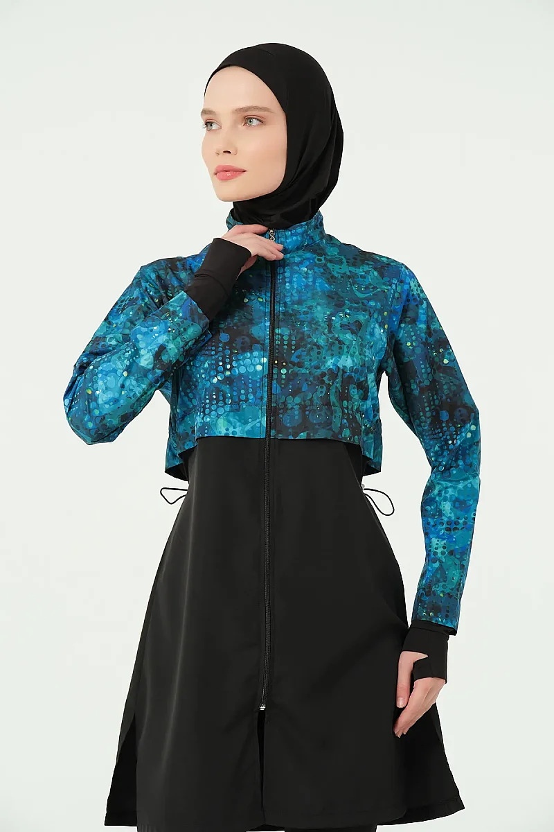 Alfasa Parmak Geçirmeli Crop Tesettür Mayo 25325-26 - Siyah - 3