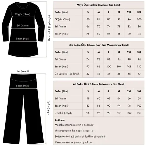 Alfasa Şapkalı Anvelop Etek Detaylı Tam Kapalı Tesettür Mayo 26670-26 Siyah - 12