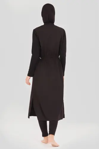 Alfasa Uzun Tunik Tam Kapalı Tesettür Mayo 24500 Siyah - Alfasa (1)