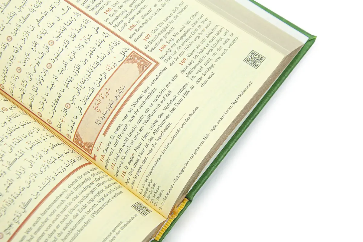 Almanca Mealli Hafız Boy Kuran - Yeşil - 5