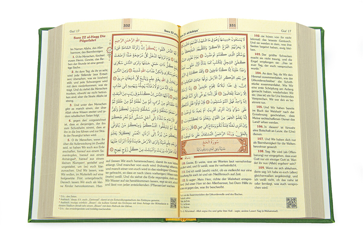Almanca Mealli Hafız Boy Kuran - Yeşil - 4