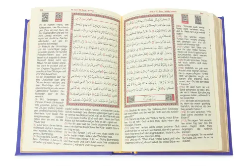 Almanca Mealli Hafız Boy Termo Deri Kuranı Kerim - Mor - 3