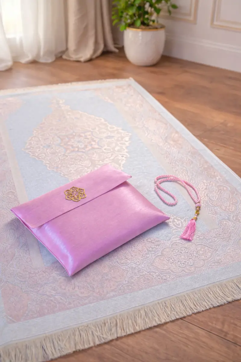 Anne ve Kız Çocuk İbadet Seti - Tesbihli, Çantalı, Seccade Seti - 2