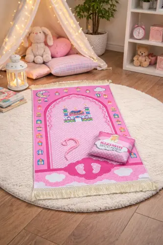 Anne ve Kız Çocuk İbadet Seti - Tesbihli, Çantalı, Seccade Seti - 3