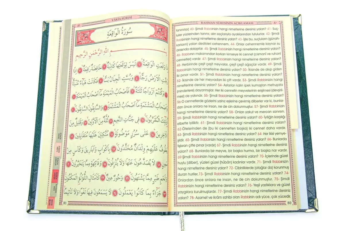 Anneye Hediye Kutulu İnci Tesbihli Ciltli Yasin Kitabı Seti Yeşil - 6