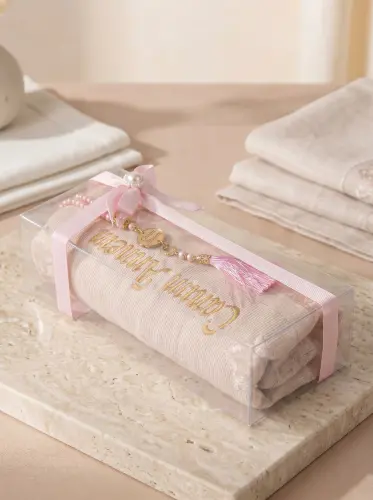 Anneler Gününe Özel Canım Annem Nakışlı Tesbihli Hediyelik Seccade Seti - 3