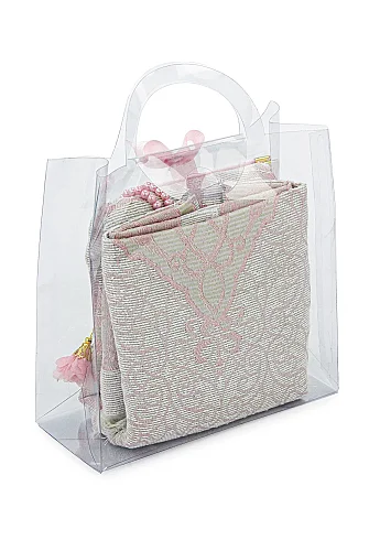 Anneler Gününe Özel Çantalı Kadife Kaplı Yasin Kitabı Tesbih Seccade Seti Pembe - 4