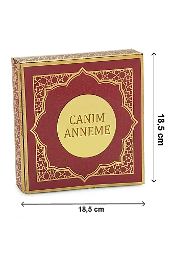 Anneler Gününe Özel - İnci Tesbih Zikirmatik Esans Şal Hediyelik Set - Kırmızı - 7