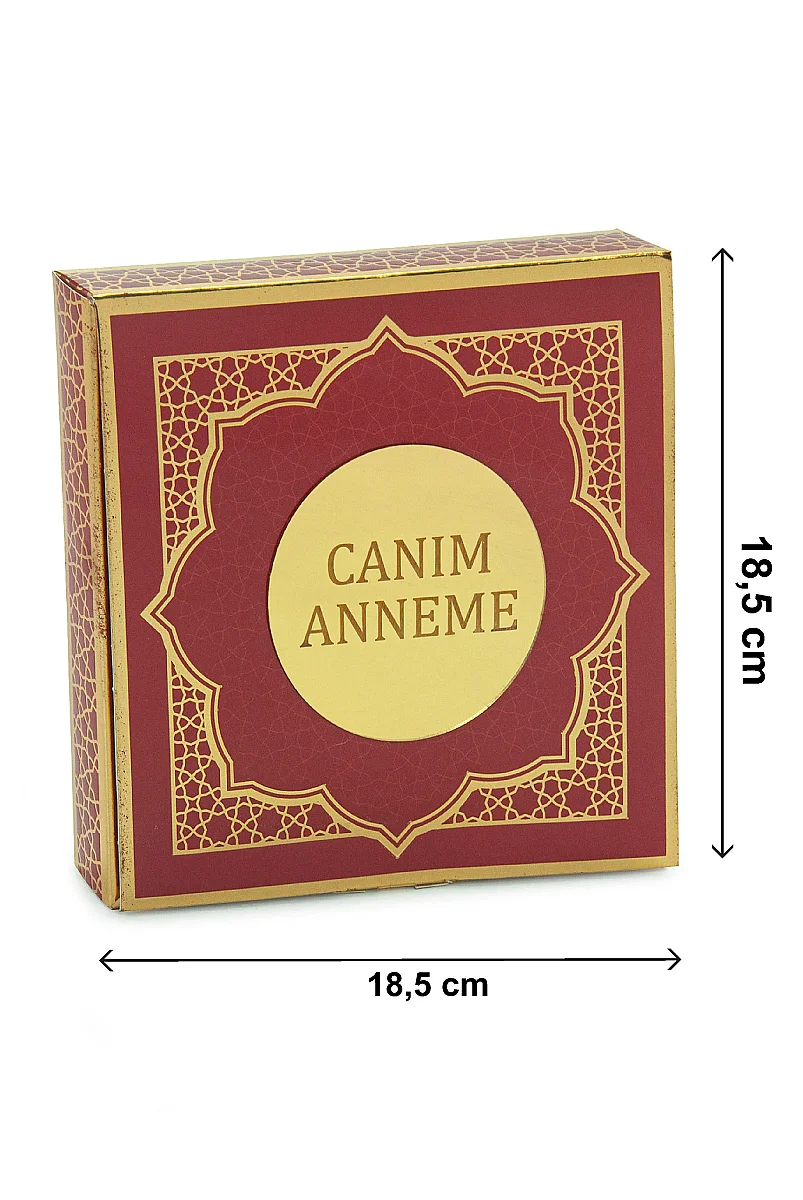 Anneler Gününe Özel - İnci Tesbih Zikirmatik Esans Şal Hediyelik Set - Kırmızı - 7