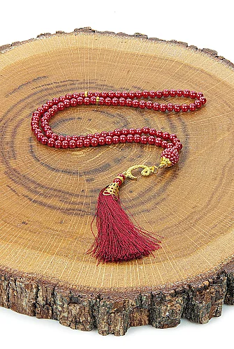 Anneler Gününe Özel - İnci Tesbih Zikirmatik Esans Şal Hediyelik Set - Kırmızı - 8