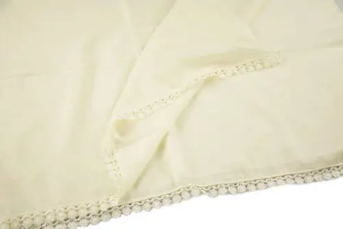 Anneler Gününe Özel Silindir Kutulu Set - İnci Tesbihli - Pamuklu Desenli Fistolu Mevlid Örtülü - Krem Renk - 3