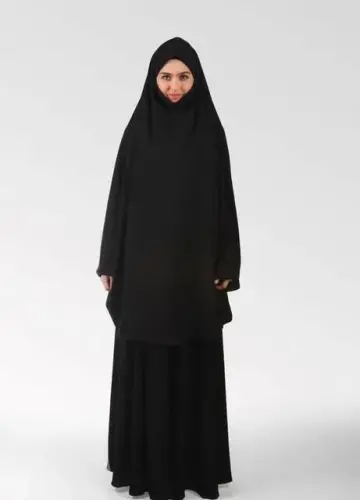 Çarşaf İpek 2 Parça Peçeli Sultanbaş - 1