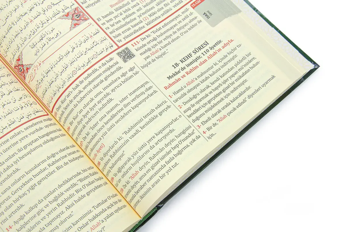 Arapça Türkçe Okunuşlu ve Mealli Kuranı Kerim - Üçlü Kuran - Rahle Boy - Yeşil Renk - Merve Yayınları - 4