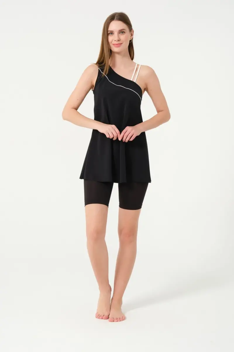 Askılı Likralı Kadın Havuz Mayo 24158-25 Siyah - 2