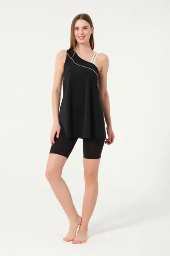 Askılı Likralı Kadın Havuz Mayo 24158-25 Siyah - 5