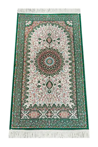 Authentic Ultra Luxe Chenille Prayer Rug Green - 1