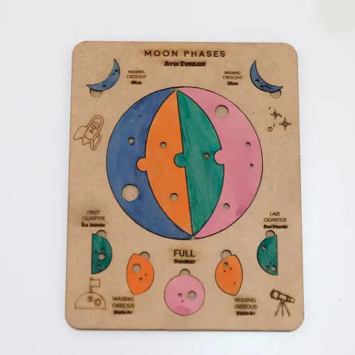 Ayın Evreleri Puzzle - İngilizce ve Türkçe - Eğitici Oyuncak - 3 Yaş ve Üzeri Eğitime Yardımcı Oyuncak - 5
