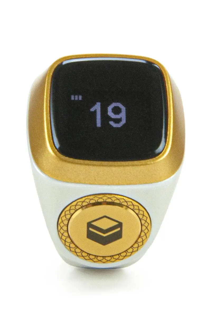 Azan Reader Digital Ring Rosary Dhikrmatik - White - 4